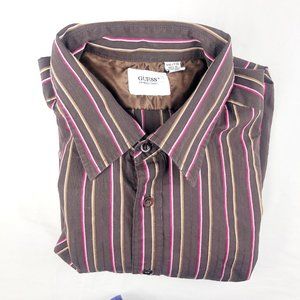 Guess by Marciano XXL Dress Shirt Brown